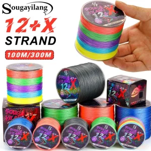 Sougayilang Braided Fishing Line X12 100/300m Drag 18~80Lb Japanese PE Line for Freshwater Saltwater Fishing Accessories Pesca
