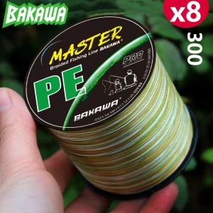 BAKAWA Braided Fishing Line X8 300M Japan PE Weave Multifilament Wire Carp Fishing Accessories Seawater and Saltwater Pesca